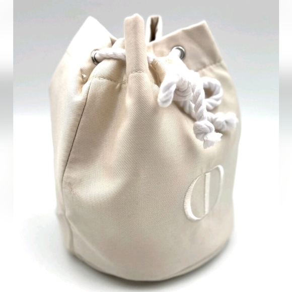DIOR Cream Mini Bucket Bag with Drawstring, New! - Picture 2 of 4